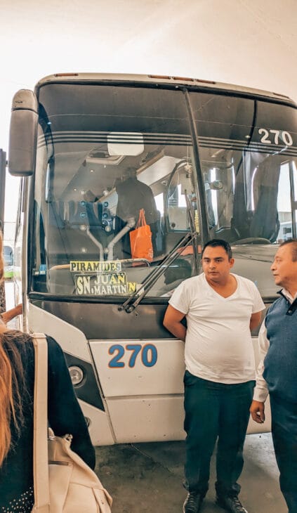 The 280 bus to Teotihuacan from Mexico City