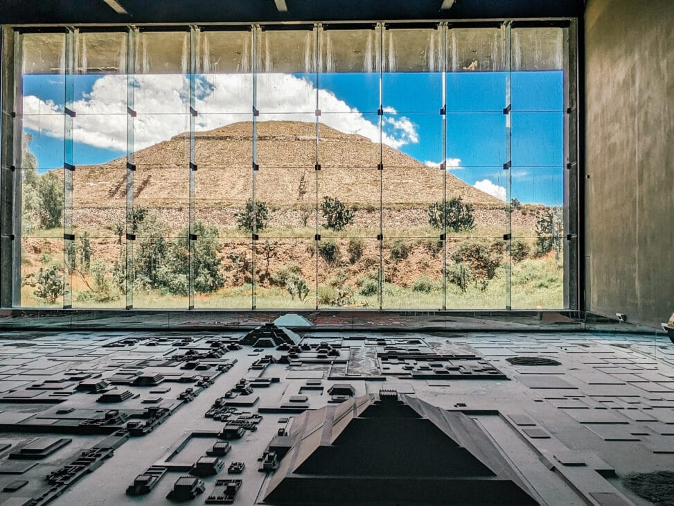 View of the Pyramid of the sun from the museum